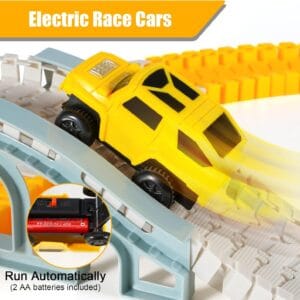 kizplays 260 pcs construction race tracks for kids toys