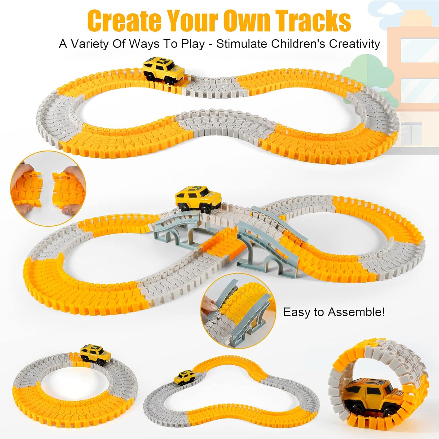 kizplays 260 pcs construction race tracks for kids toys kizplays 260 pcs construction race tracks for kids toys